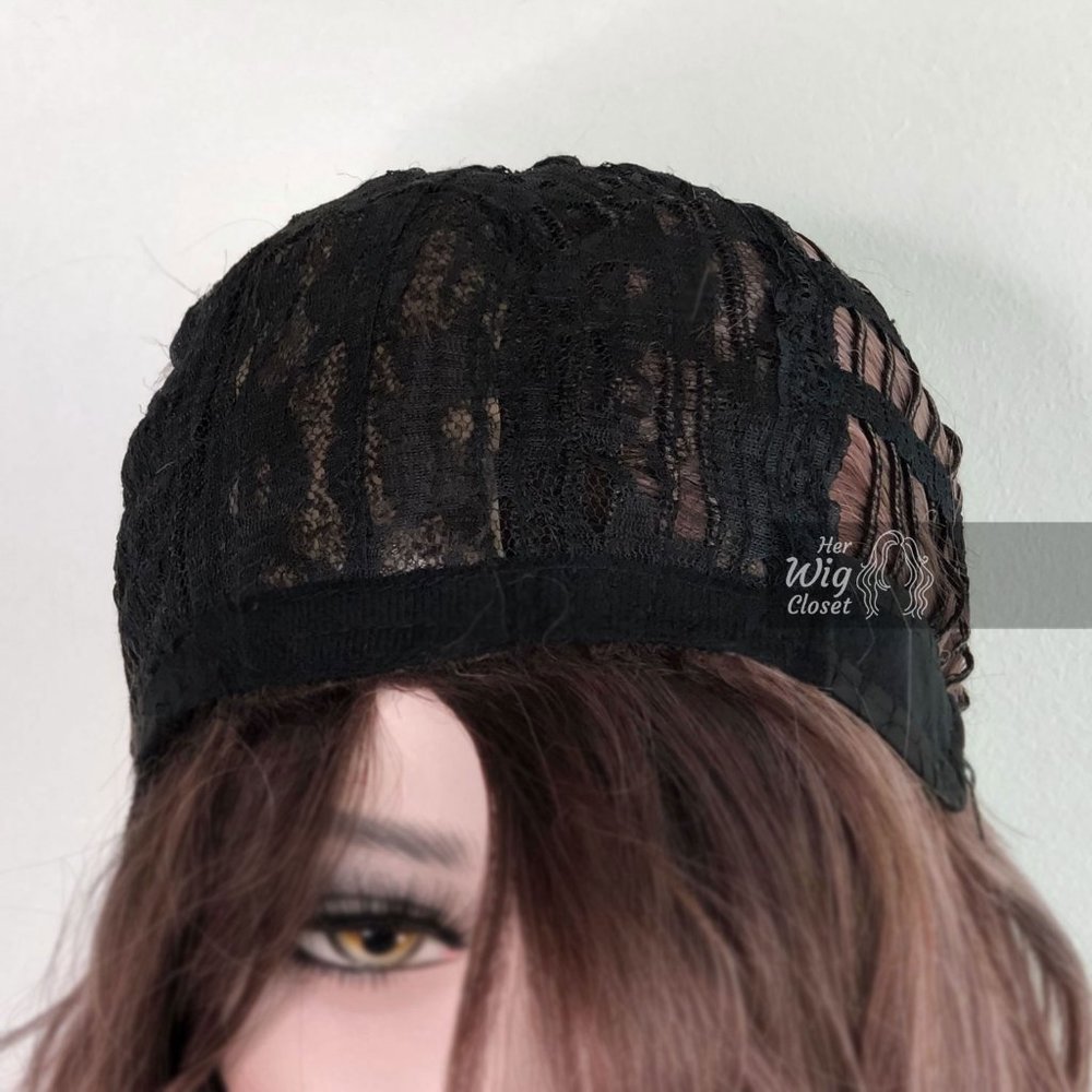 Dusty Pink Ombre Wavy Wig Dk Roots | Rosie - Picture 4 of 6